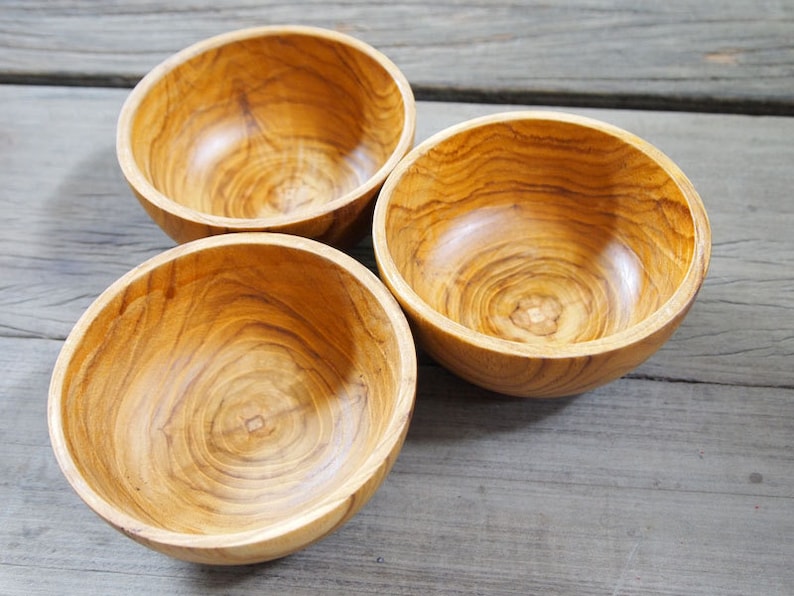 Wooden Bowl 3 Pieces Premium Quality Teak Wood 4 Inches Japanese Style Kitchenware Soup Bowl Sauce Bowl Condiment Bowl zdjęcie 1