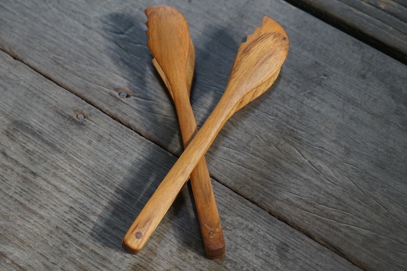 Nature Wooden Tongs Teak Wood Kitchen Accessories Natural image 8