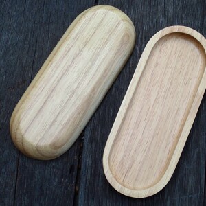 Wooden Tray, Natural Wood Tray, Accessory Wood Tray, Minimal Wood Tray, Minimal Wood Decor Pen Stationary Tray Wood Oval Tray image 7