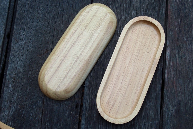 Wooden Tray, Natural Wood Tray, Accessory Wood Tray, Minimal Wood Tray, Minimal Wood Decor Pen Stationary Tray Wood Oval Tray image 7