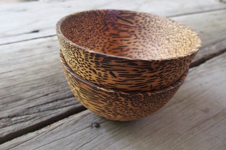 4 inches Palm Wood Set of 2 Special Quality Sauce Bowl Rice Bowl Soup Bowl Medium Size Japanese Style image 4