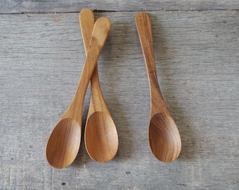 Wooden Spoon, Reusable 15 cm TEAK wood spoon, Wood Tea spoon, Wooden Coffee Spoon, Wooden Dessert Spoon, Mini Wooden Spoon