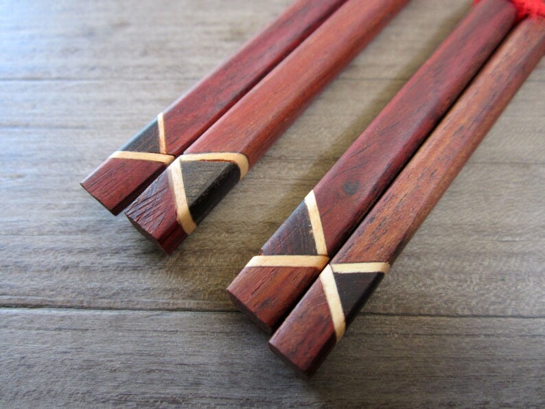 Wood Chopstick Set Set of 2 Pairs Wooden Chopsticks Etsy