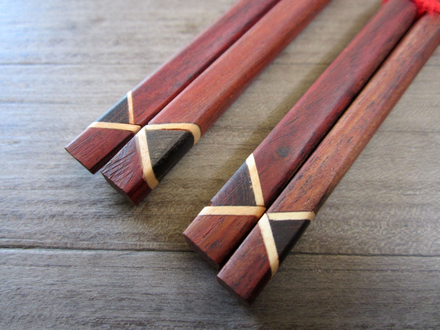 Set di 2 paia di bacchette in legno naturale di castagna STYLEEA