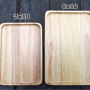 Rechteckiges Tablett Naturholz Tablett, echtes Massivholz Tablett, minimal Holztablett, Servieren Obst Dessert Tablett blasse Farbe