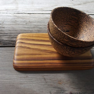 4 inches Palm Wood Set of 2 Special Quality Sauce Bowl Rice Bowl Soup Bowl Medium Size Japanese Style image 3