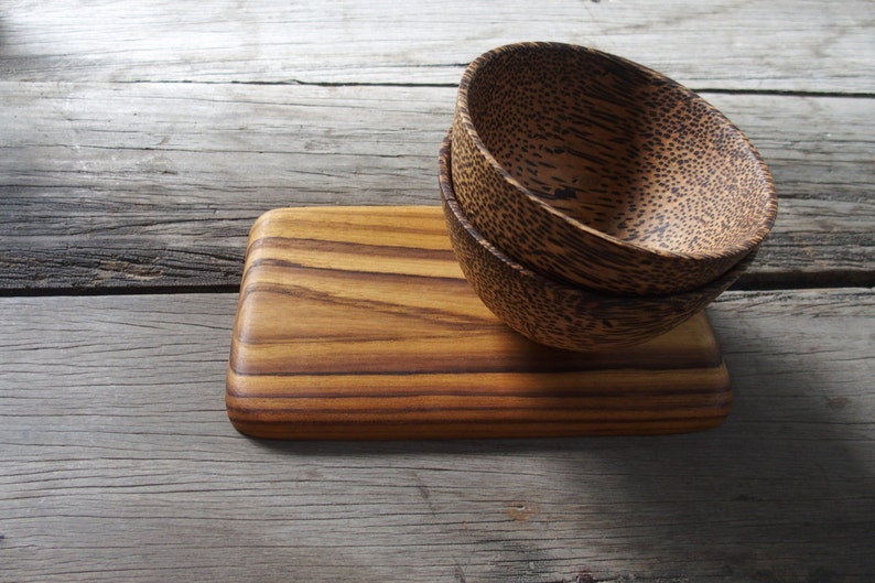 4 inches Palm Wood Set of 2 Special Quality Sauce Bowl Rice Bowl Soup Bowl Medium Size Japanese Style image 3