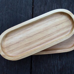 Wooden Tray, Natural Wood Tray, Accessory Wood Tray, Minimal Wood Tray, Minimal Wood Decor Pen Stationary Tray Wood Oval Tray image 4