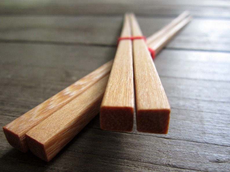 Plain Wooden Chopstick Set of 2 Pairs Unique High Quality Delicated Handmade Reusable Hair Accessories Hair Pin image 3