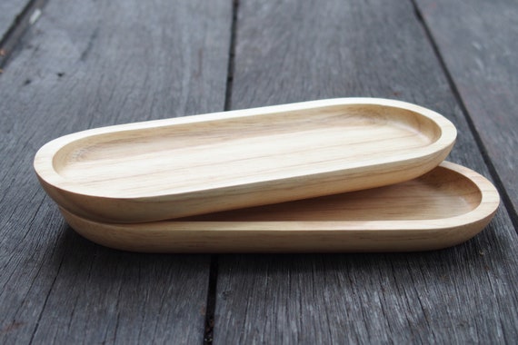 Wooden Tray, Natural Wood Tray, Accessory Wood Tray, Minimal Wood Tray,  Minimal Wood Decor Pen Stationary Tray Wood Oval Tray