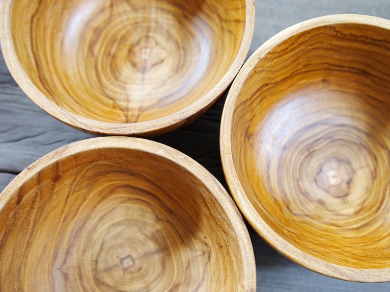 Wooden Bowl 3 Pieces Premium Quality Teak Wood 4 Inches Japanese Style Kitchenware Soup Bowl Sauce Bowl Condiment Bowl zdjęcie 2