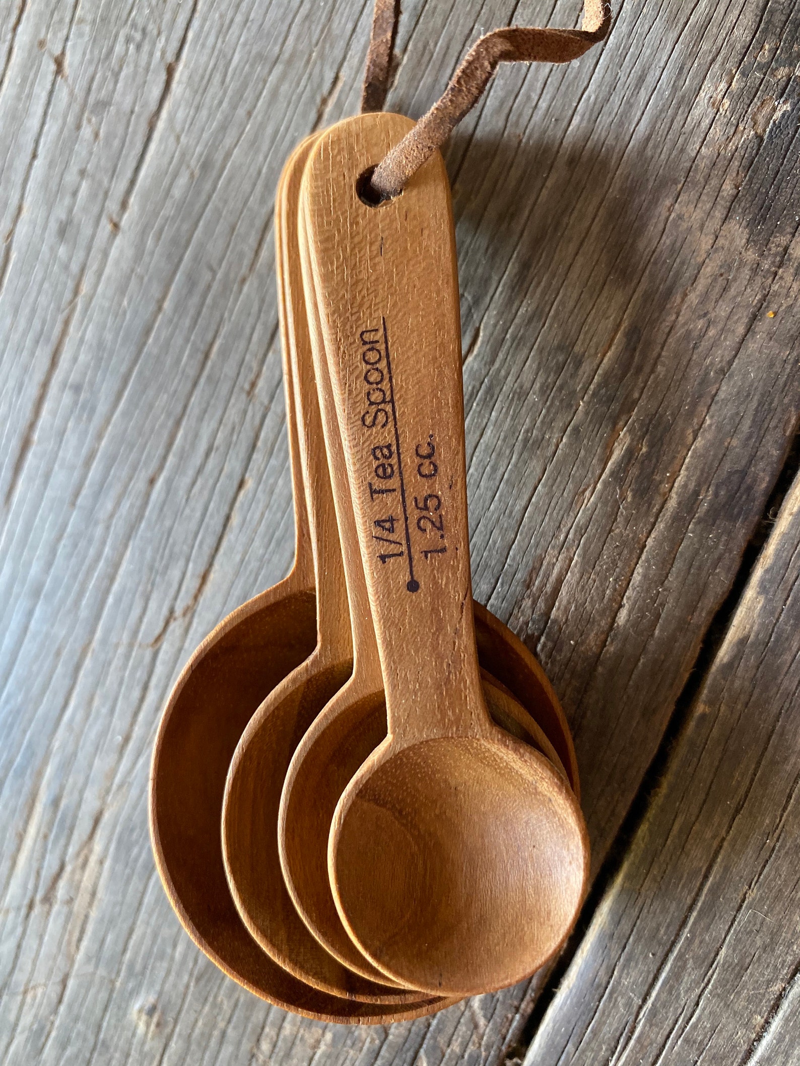 Wooden Measuring Spoon Set of Spoons Bamboo Cooking Etsy