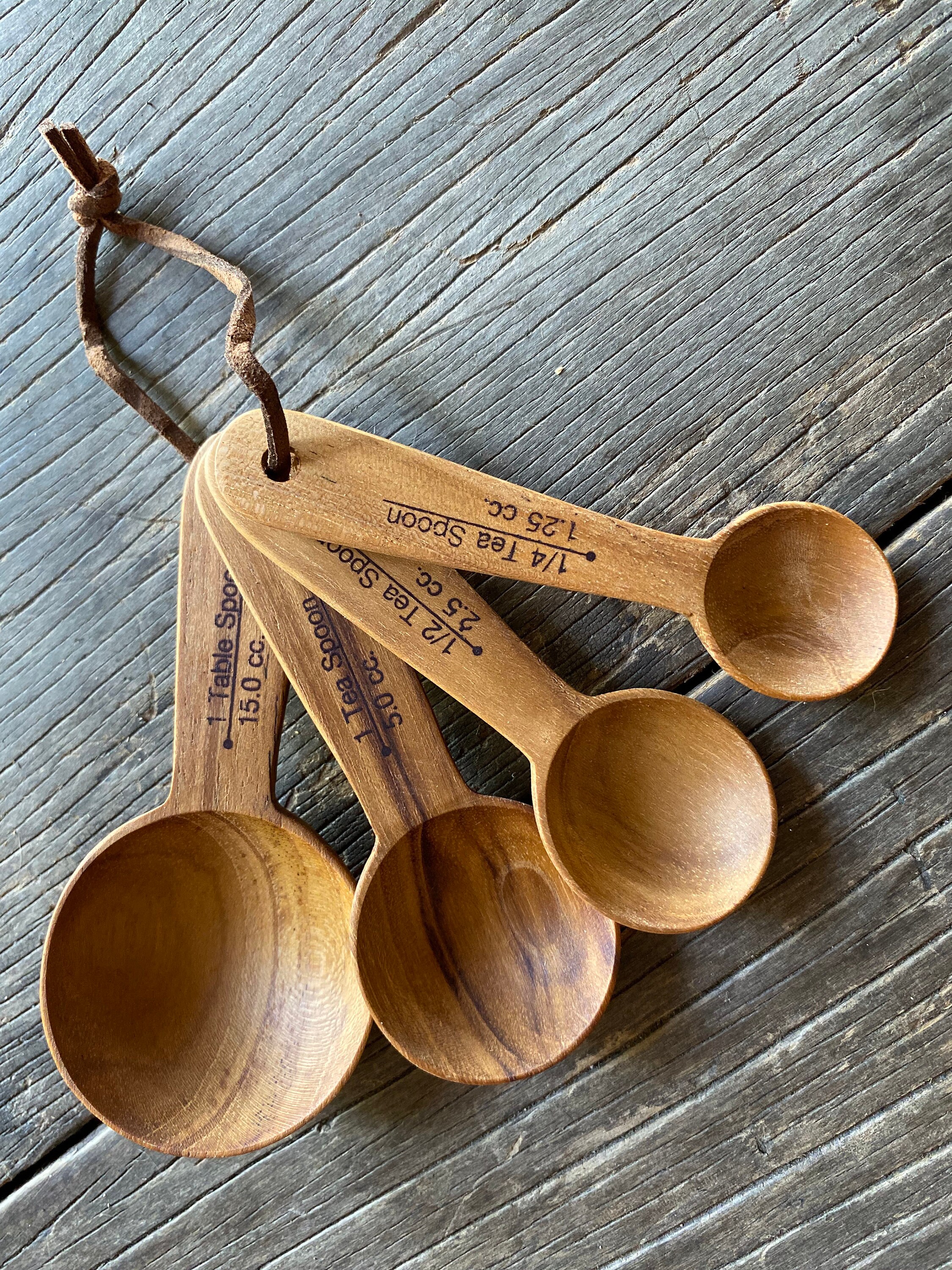 Teak Round Measuring Spoons // Artisanal Designer Kitchen Tools