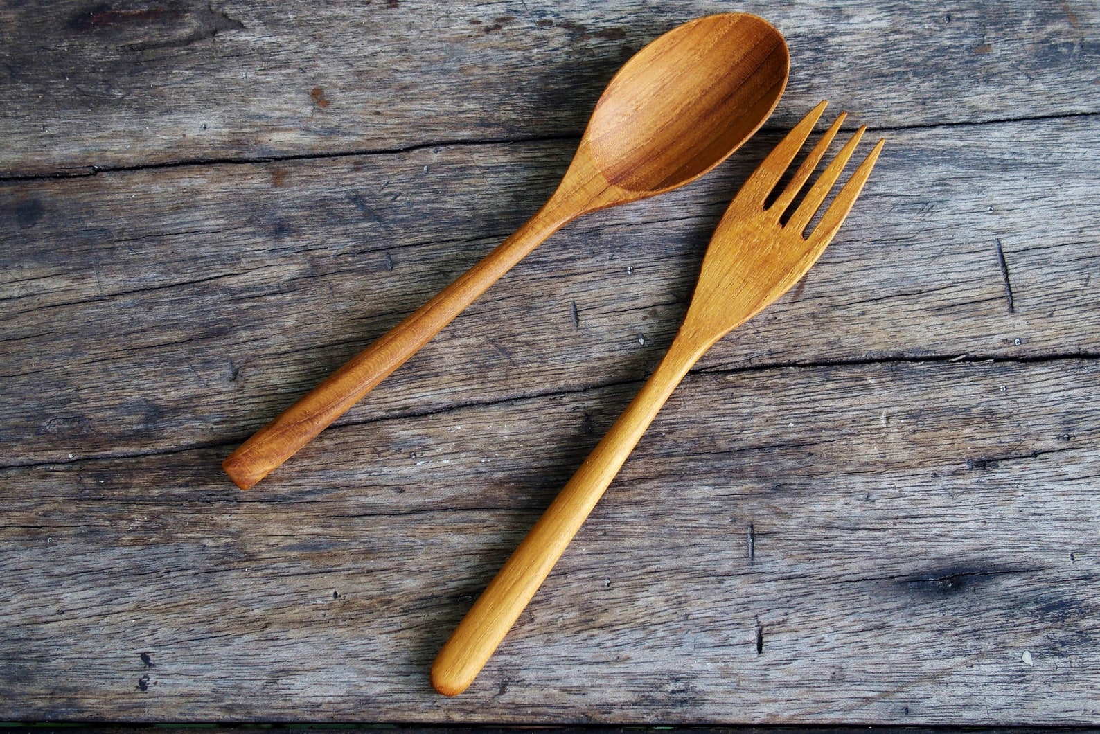 Minimal Japanese Style Cutlery Spoon and Fork TEAK Wooden Best Etsy