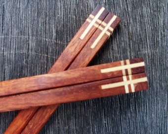 2 Pairs Wooden Chopstick Unique Design High Quality Handmade Wood Chopsticks Eco Friendly