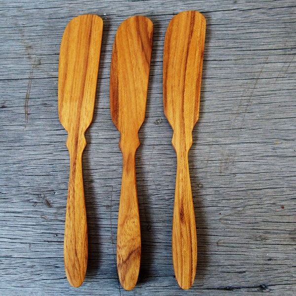 Wooden Butter Knife, Set of 3 Wood Buttering Knives, kitchen accessories knife simple natural gift, cooking addict lover gift