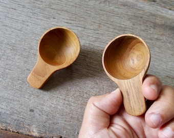 Handmade Teak Mini Spoon, 4.5 Inch Spice Wooden Spoon, Scoop for Salt, Herbs, Tea & Spices