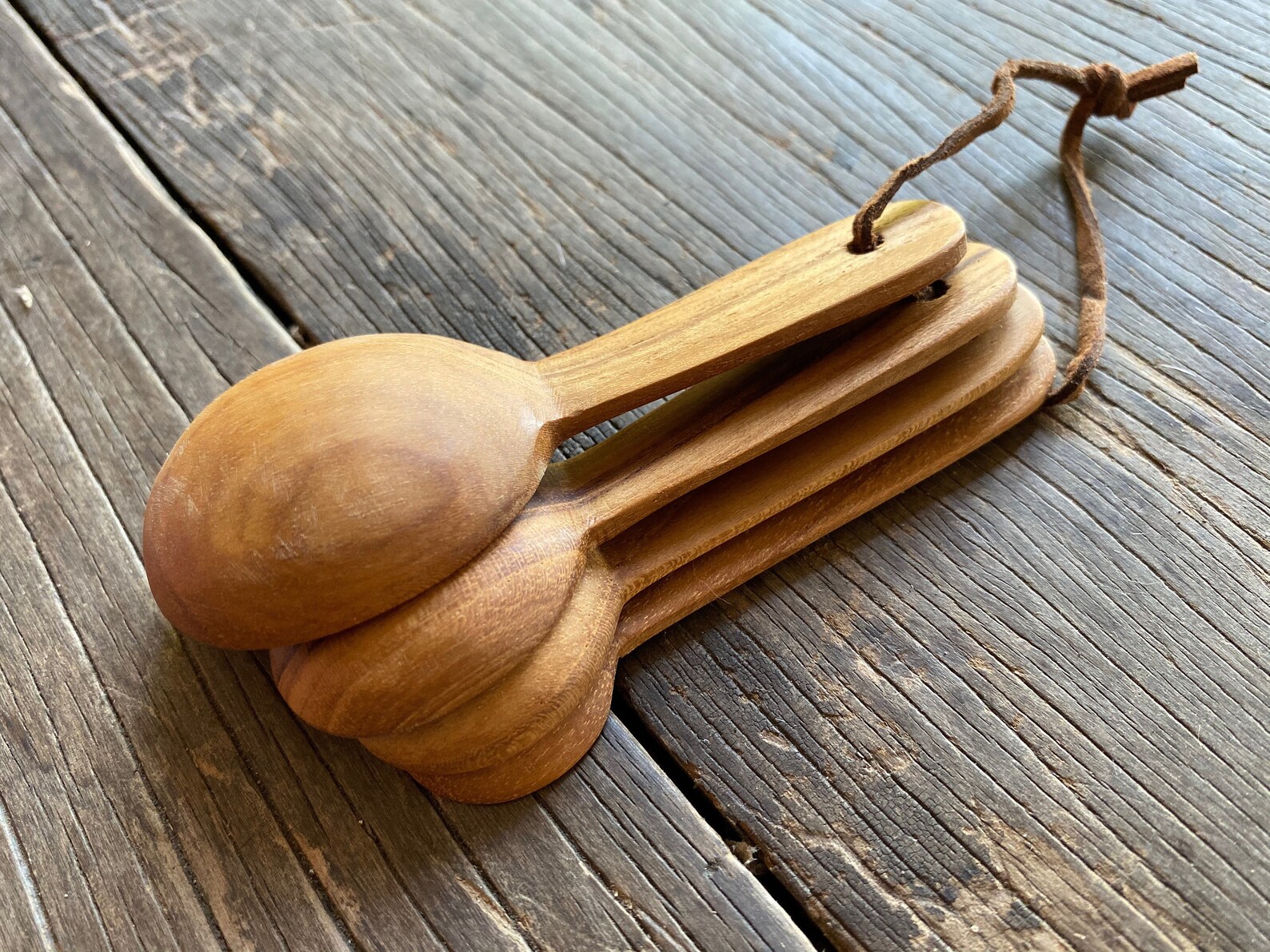Wooden Measuring Spoon Set of Spoons Bamboo Cooking Etsy