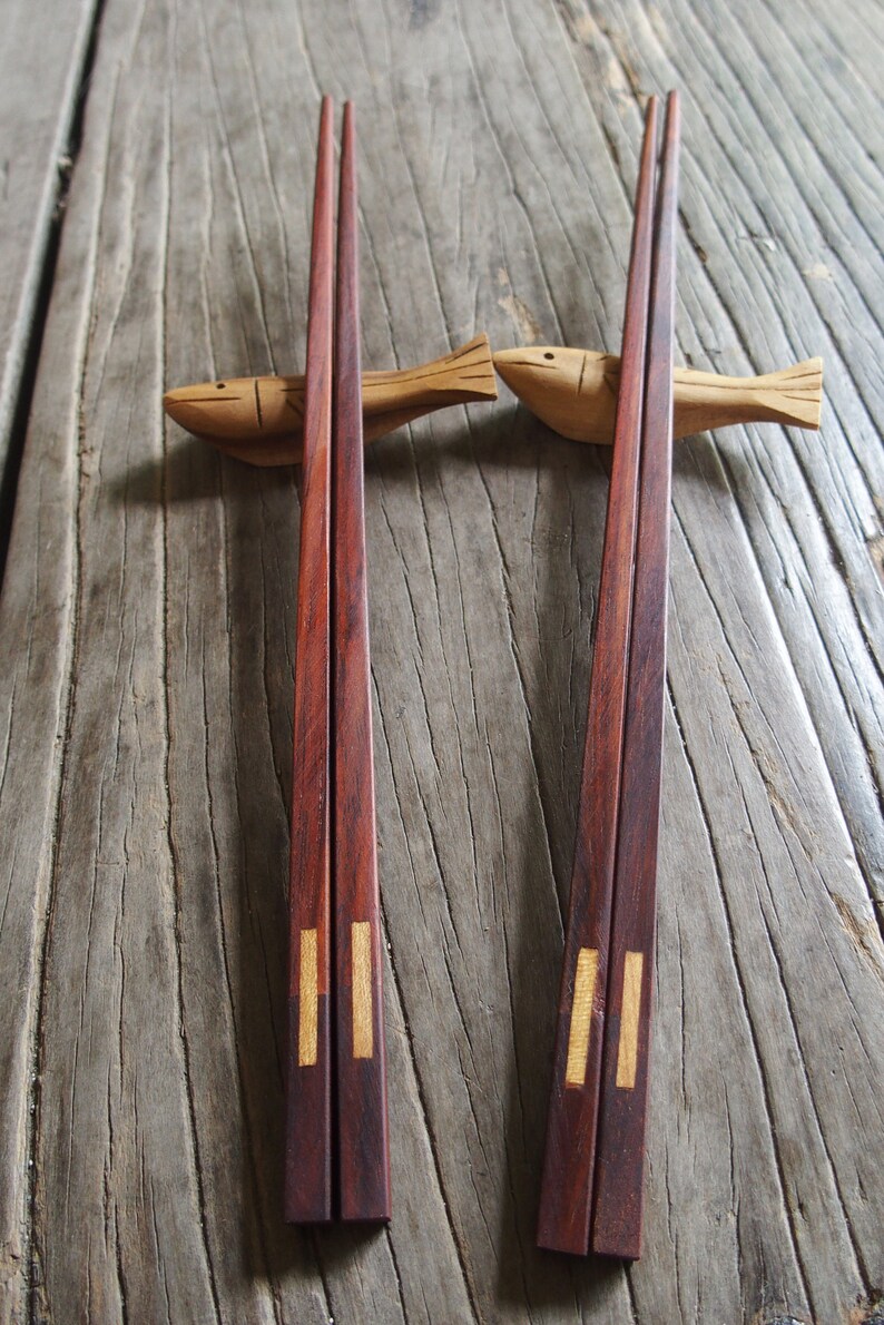 2 Pairs Wooden Chopstick Unique Design High Quality Handmade Wood Chopsticks Eco Friendly