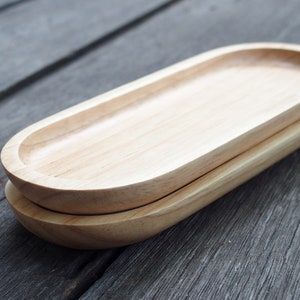 Wooden Tray, Natural Wood Tray, Accessory Wood Tray, Minimal Wood Tray, Minimal Wood Decor Pen Stationary Tray Wood Oval Tray image 9