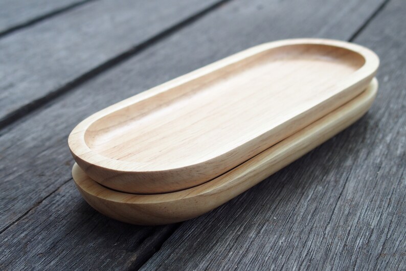 Wooden Tray, Natural Wood Tray, Accessory Wood Tray, Minimal Wood Tray, Minimal Wood Decor Pen Stationary Tray Wood Oval Tray image 9
