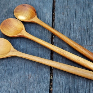 Wooden Spoon Wood Utensils 15 cm, Teak Wood, Dessert Spoon | Kitchen Utensils | Wood Spoon and Fork | Hostess Gift | Kid Utensil