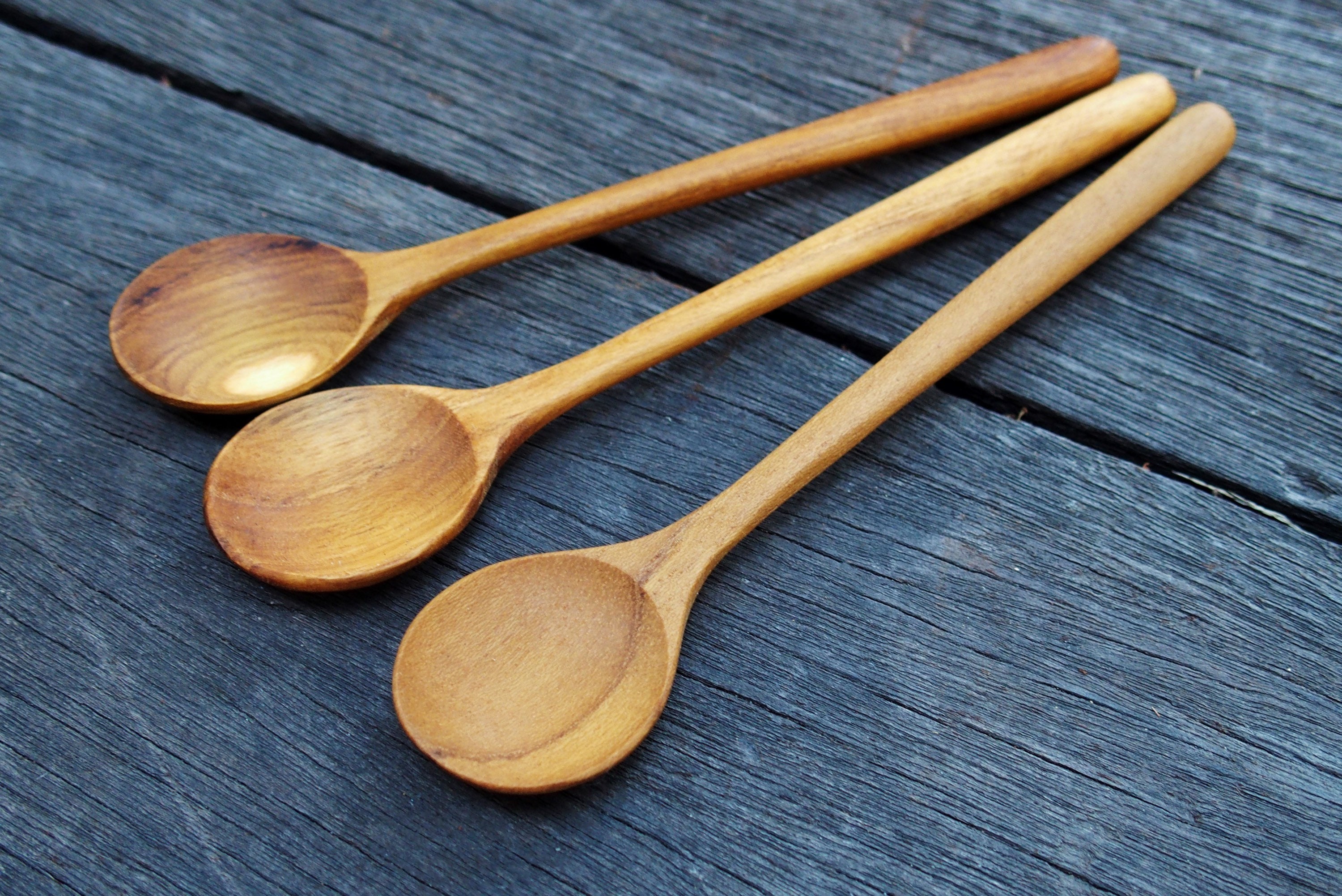 Teak Wood Spoon Utensils 15 cm Set of 3 Dessert Spoon Etsy