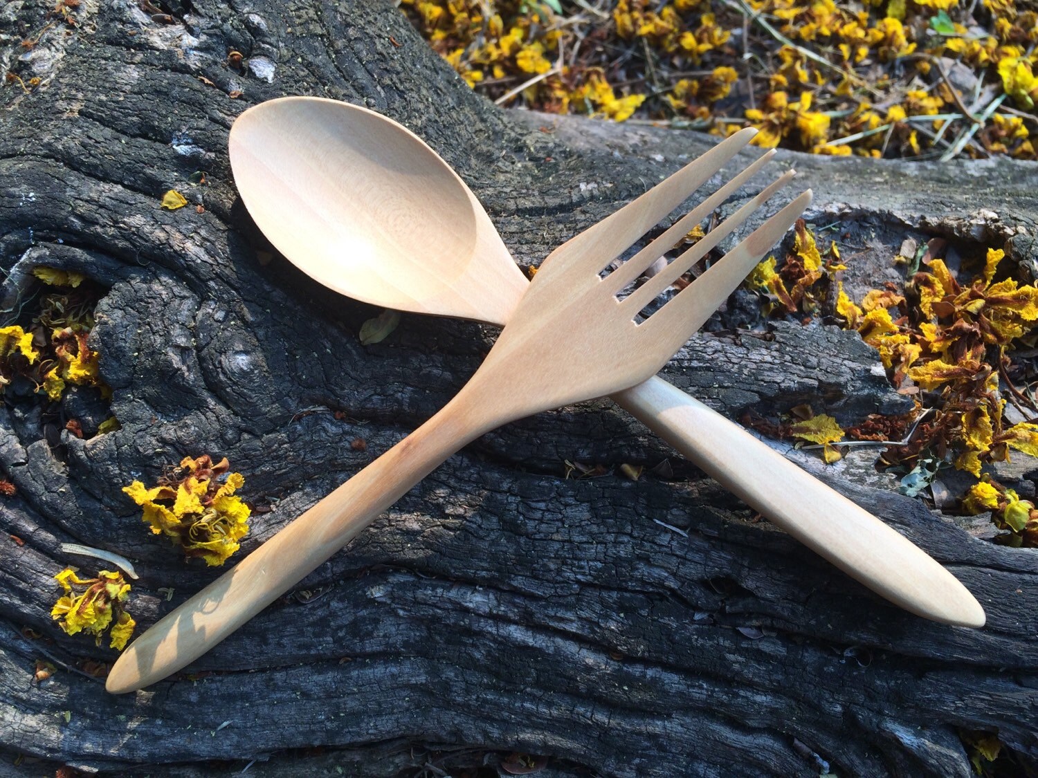 Wooden Spoon and Fork Best Hardcraft Quality Reusable Dinner Etsy
