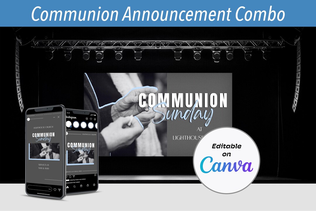 Communion Announcement Combo / Communion Announcement Slide / Communion ...