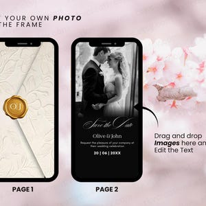 Elegant Animated Save-the-Date Video, Envelope Reveal Invitation, Editable Wedding E-Invite Template for Modern Couples image 4