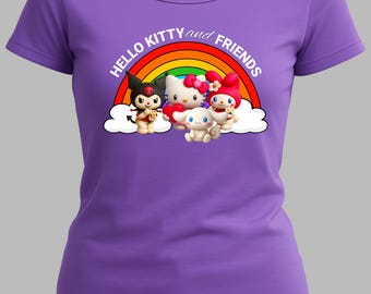 Hello Kitty Rainbow T Shirt for Little Girls.