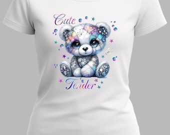 Teddy Sparkle Bear T Shirt for Little Girls.
