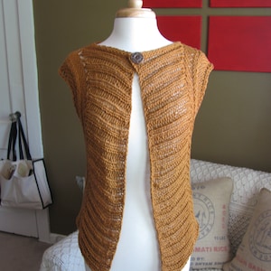 Chevron Feather Lace Vest Pattern--PDF