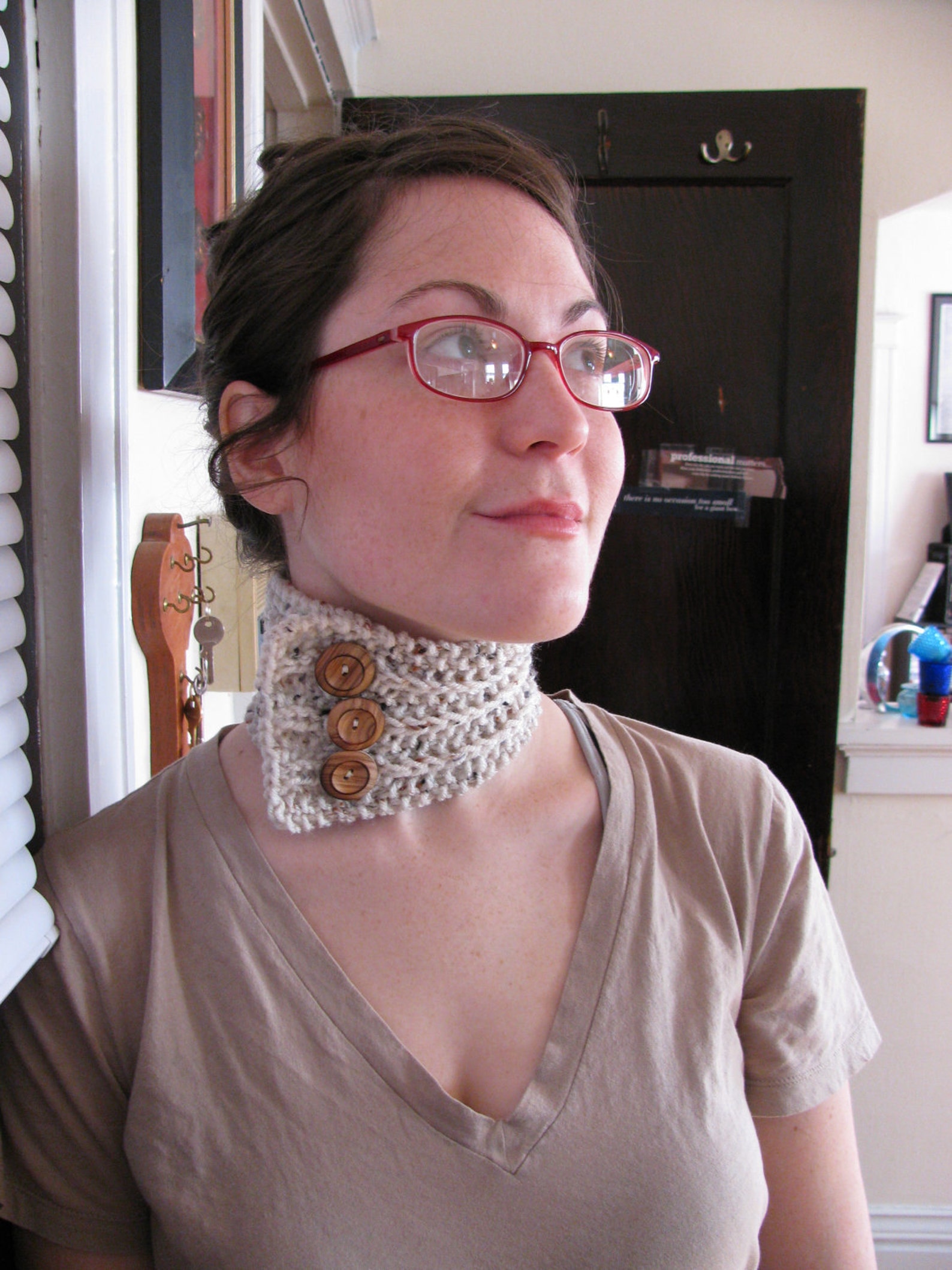 Buttoned Cowl / Collarpdf Pattern Etsy