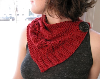 Leaf Bandana Cowl Pattern--pdf