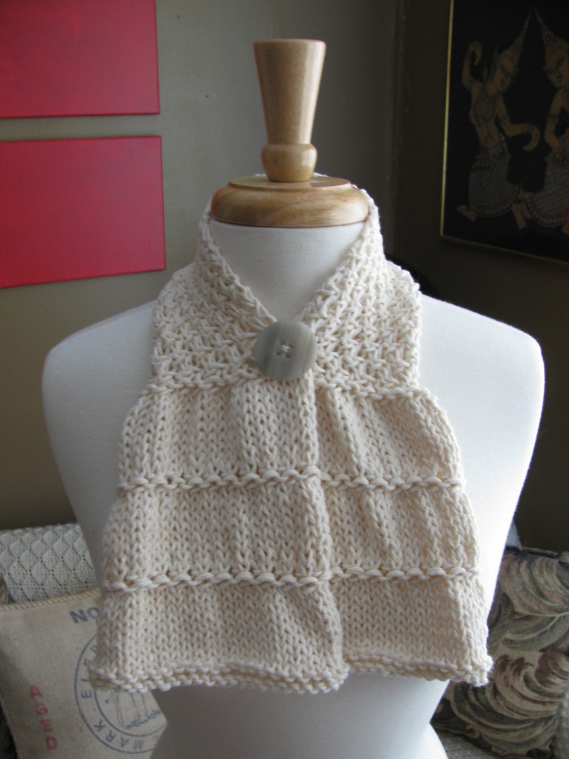 Red Ruffle Ascot Buttoned Ruffle Ascot Pattern--pdf - Etsy