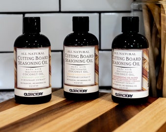 All Natural Wood Cutting Board Oil - NO MINERAL OIL | No Palm Oil - Three scents to choose from.