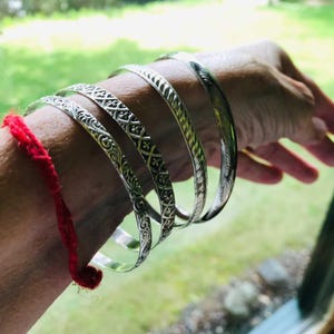 Bonito conjunto vintage de pulseras de plata de ley 925 firmadas