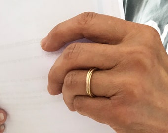 14K Solid Gold Rolling Bands - Thin Intertwined Trinity Band