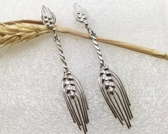 Sterling Silver Organic Dangle Earrings
