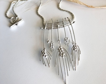 Sterling Silver Harvest Blessing Pendant Necklace. Talisman ‘Harvest blessing’ Neckpiece.‘ Corn Dolly’ Handmade Amulet Pendant