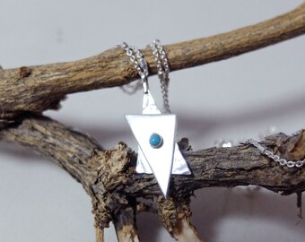 Colgante Charm Estrella de David con Turquesa. Dije de camafeo de plata esterlina hecho a mano - מגן דוד מכסף