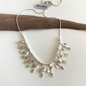 Olive Tree Branch Charm Necklace. Sterling Silver Dainty Olive  Branch with  Leaf Necklace.