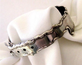 Sterling Silver Belt Bracelet,  One of A Kind Watch Strap Bracelet. Ready to Ship