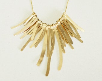 Fall Harvest Goldfield  Organic Wheat Husk Neckpiece. Gold Necklace רביד שיבולים