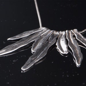 Sterling Silver Wheat Leaves Necklace. Fine Jewelry