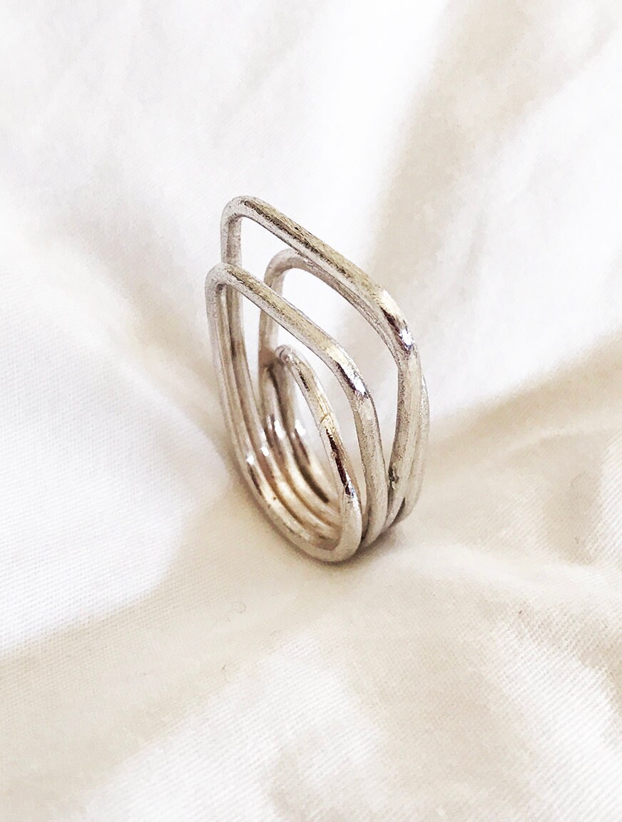Geometric Square Shape Ring. Urban Sculptural Ring. Gift for Her - Etsy
