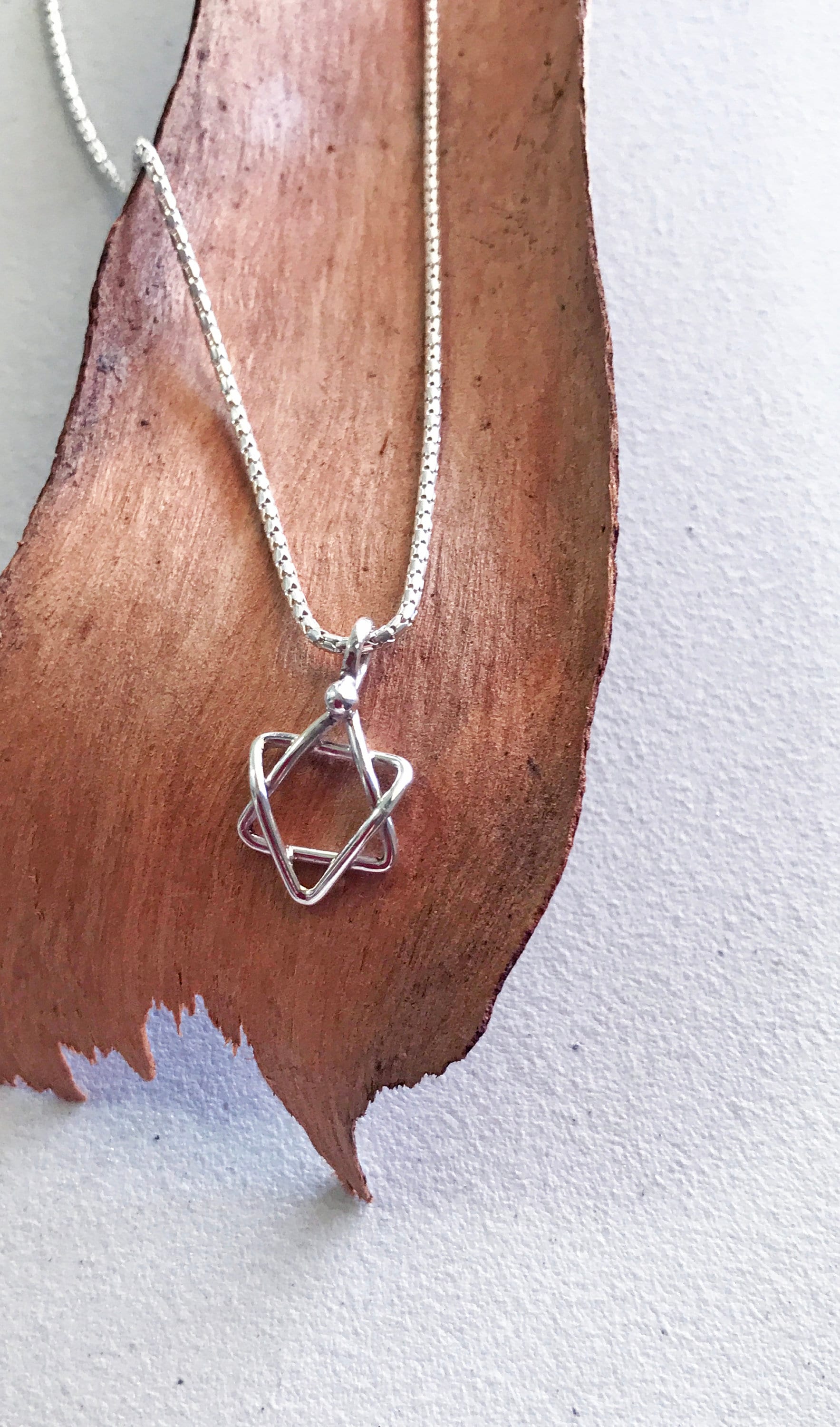 Sterling Silver Star of David Pendant: Jewish Talisman Charm - Etsy