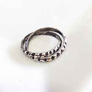 Unisex Infinity Ring. Two Interlocked Organic Ring. Sterling Silver Interlocked Ring image 6