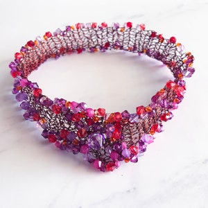 Unique Crochet Colourful Choker Necklace. Lace Wire Crochet Choker,